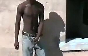 African Men Jerk Off Outdoors for Cash