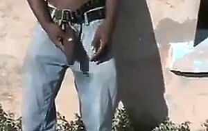 African Men Jerk Off Outdoors for Cash