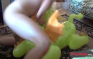 Twink Orgasms Hard Riding Green Dragon Inflatable Sex Toy