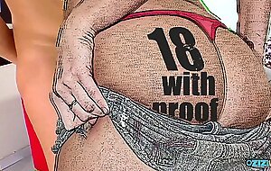 Blonde skater girl strips off her clothes and gets fucked hard