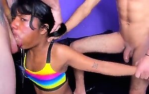 Destroyed throat! interracial teen