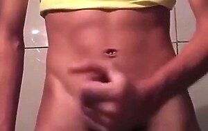 Twink Plays with His Toy on Webcam