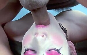 I told him to go as rough as possible! mad moxxi extreme upside down facefuck