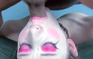 I told him to go as rough as possible! mad moxxi extreme upside down facefuck