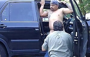 Bear Sucks Cock Outdoors