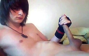 Twink with a Big Cock Cums on Webcam