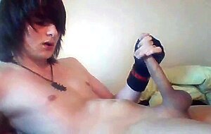 Twink with a Big Cock Cums on Webcam