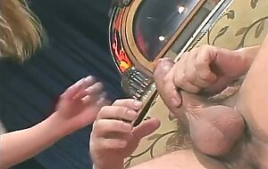 Brooke Haven holds her dildo to get two cocks inserted