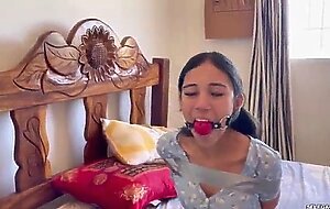 18 year old cutie bound and gagged by kinky granny