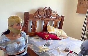 18 year old cutie bound and gagged by kinky granny