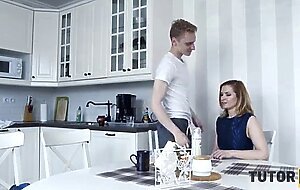 Tutor4k. student blames history teacher for mistakes and fucks her hard