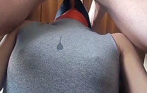 Milf takes big cock down her throat for a mouthful of cum.