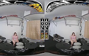 VIRTUAL PORN - Bess Breast Learns How To Play Drums & Playing With A Dick At the Same Time
