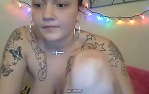 Busty inked milf sucking and fucking