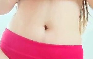 Stripper shows off big bare breasts in bikini in hotel room - depravedminx