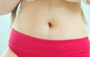 Stripper shows off big bare breasts in bikini in hotel room - depravedminx