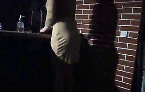 Sex in the kitchen. while it's night outside, you fuck my tight pussy in the kitchen