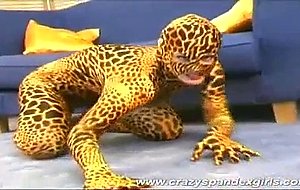 Hot catwoman exposes vagina