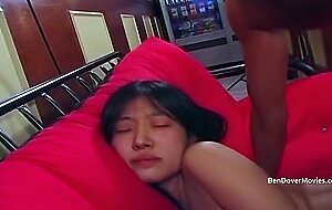 Petite Asian and redhead take cocks up their tight assholes