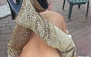 Redhead babe gets her tight holes pumped by her man before going to shopping