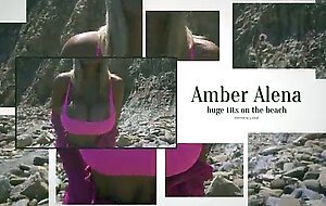 Amber alena giant tits on the beach