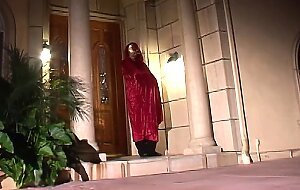 Lonely MILF masturbates before pleasuring three glory hole cocks at once