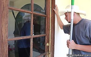 Naughty America - Evita Pozzi fucking in the couch