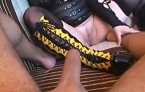 Busty amateur wife handjob and blowjob with cum in mouth