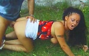 Doggy style anal sex busty brunette