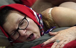 67 years old granny gets ass destroyed