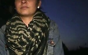 Amateur chick emily shows off her tits for cash