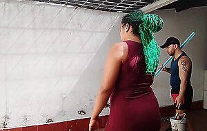 I feel alone and very horny at home since my husband left on a trip, i'm going to call the plumber