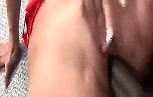 Milf gets deep black wood