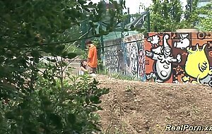 teen backseat banged in the forest