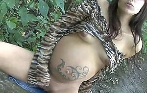 Bloated and inked up baby blister Embrianna outside