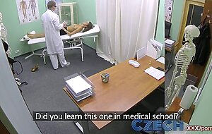 Czech Doctor makes sexy patient with amazing tits squirt for the first time