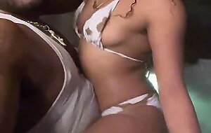 Ebony Amateur Fuck her sister husband in the hot tub on snapchat