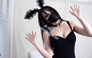 Asian college girl cosplay playboy bunny, sexy bunny cum and squirting