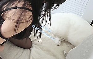 Asian college girl cosplay playboy bunny, sexy bunny cum and squirting