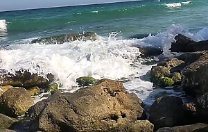 Exciting Public POV Amateur sex on the beach full with people.Second cum.