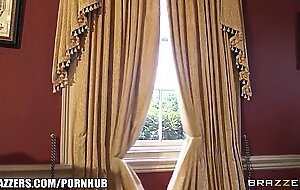 Busty British maid gets a hard cock in her ass - Brazzers