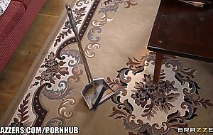 Busty British maid gets a hard cock in her ass - Brazzers