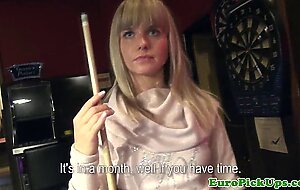 Sexy pulled teen flashes her tits in bar