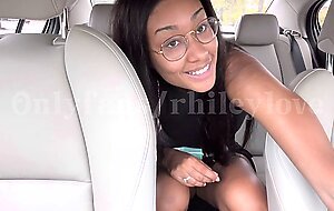Slutty Ebony Accidentally Makes a Hot Mess in Her StepBrothers Car