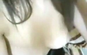 Hot babe french on periscope teasing with some nice tits ! watch her :