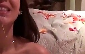 Hardcore amateur plays with her cum treat