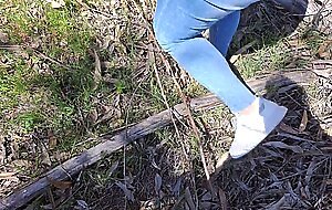 Fucking my mother's friend in a forest outdoor