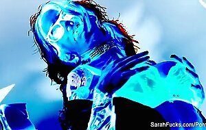 Busty babe Sarah dresses up like a schoolgirl and masturbates