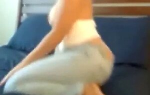 Busty webcam girl plays with her dildo