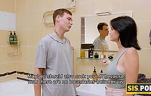 SISPORN. Tiny cutie with perfect natural tits enjoys sex with her stepbrother